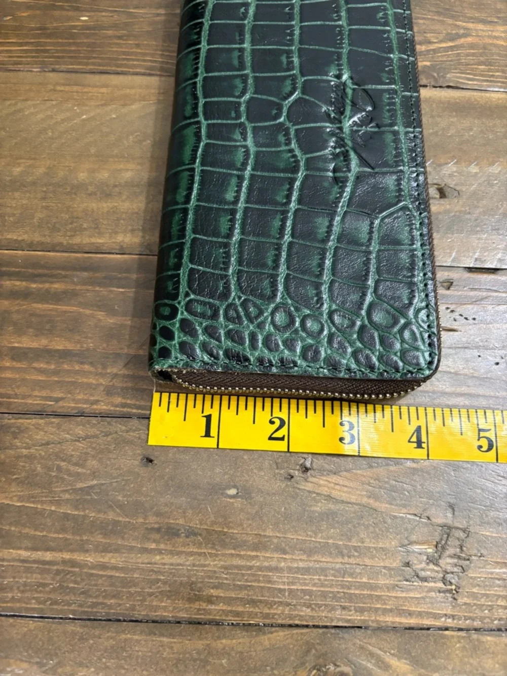 Patricia Nash Green Croc-Embossed Lauria Leather Wallet